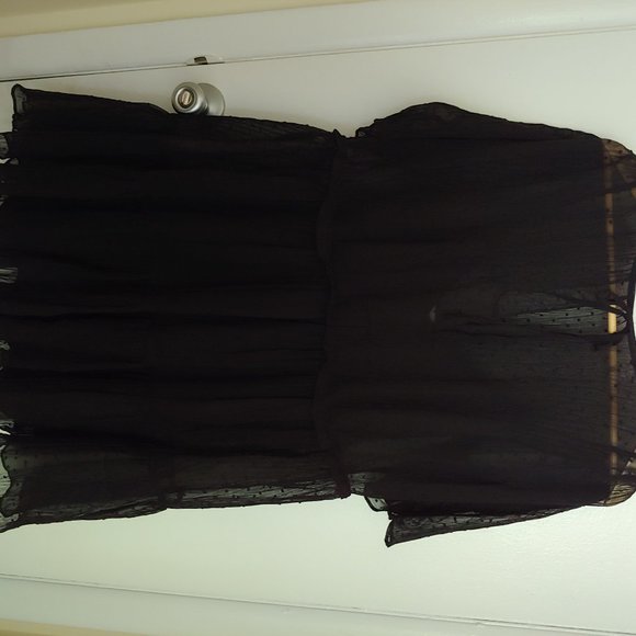 H&M size M sheer black mini dress with lining - Picture 5 of 8